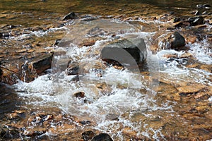 Fast flowing shallow stream.