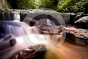 Fast flowing water in the mountain