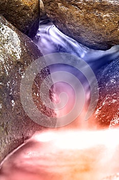 Fast flowing water in the mountain