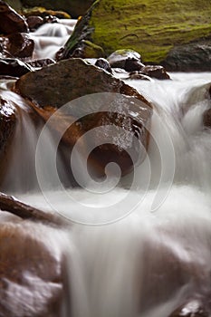 Fast flowing water in the mountain