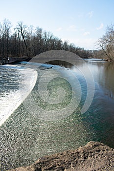 A Fast Flowing Waterfall From a Dam