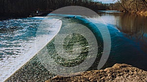 A Fast Flowing Waterfall From a Dam