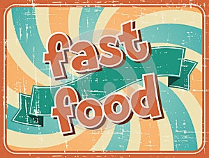Fast food background in retro style