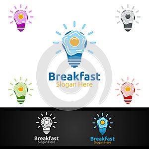 Fast Food Breakfast Delivery Service Logo for Restaurant, Cafe or Online Catering Delivery