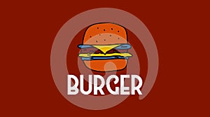 Fast Food Burger Logo Template Vector