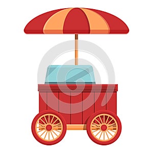 Fast food cart icon, cartoon style