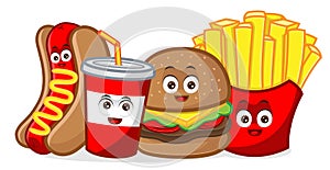 Fast food cartoon mascot illustration