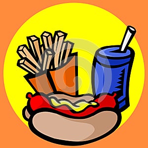 Fast food cartoon vector illustration