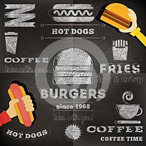 Fast food chalkboard