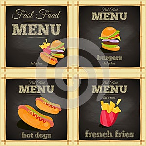 Fast food chalkboard Set