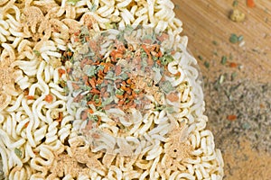 Fast food, chinese noodles with spices