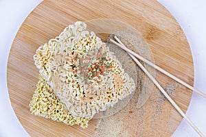 Fast food, chinese noodles with spices