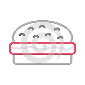 Fast food colour line vector icon