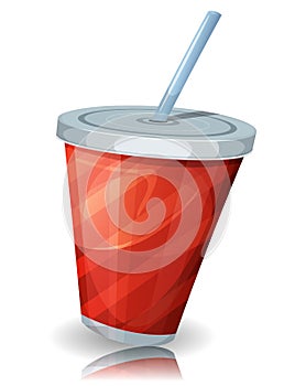 Fast Food Cup Of Soda With Straw