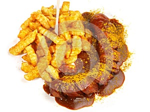Fast Food - Curry Sausage with French Fries