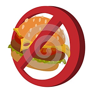 Fast food danger cartoon icon