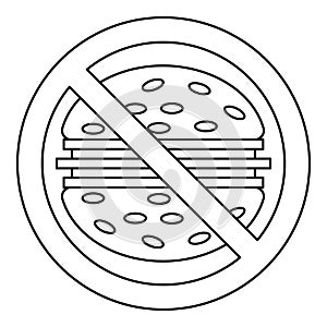Fast food danger icon, outline style