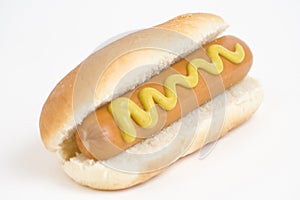 Fast food, delicious hot dog isolated over white b