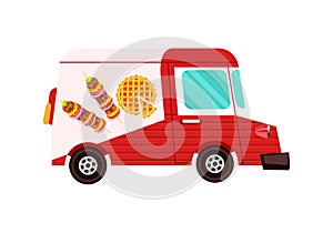 Fast food delivery truck icon