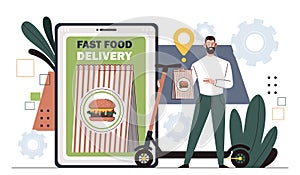 Fast food delivery vector concept