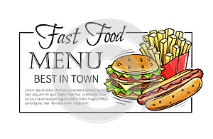 Fast food design menu.