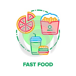 Fast Food Eat Vector Concept Color Illustration