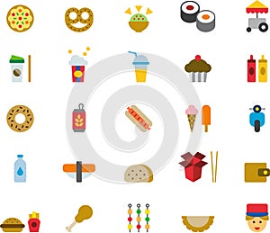 Fast food flat icons