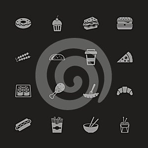 Fast Food - Flat Vector Icons