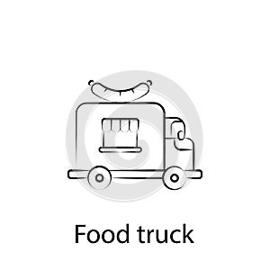 Fast food food truck outline icon. Element of food illustration icon. Signs and symbols can be used for web, logo, mobile app, UI