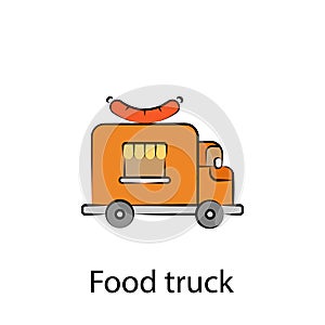 fast food food truck outline icon. Element of food illustration icon. Signs and symbols can be used for web, logo, mobile app, UI