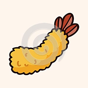 Fast food fried shirmp flat icon elements,eps10 photo