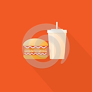 Fast Food, Hamburger and Drink