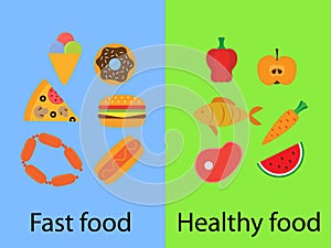Fast food and healthy food