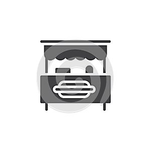 Fast food hot dog cart icon vector