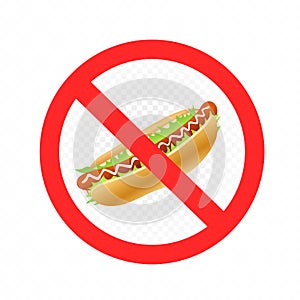 Fast food Hot Dog prohibition sign