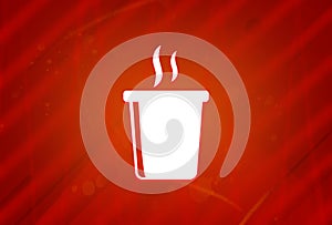 Fast food hot drink icon isolated on abstract red gradient magnificence background