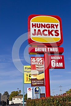 Fast Food Hungry Jacks roadside sign