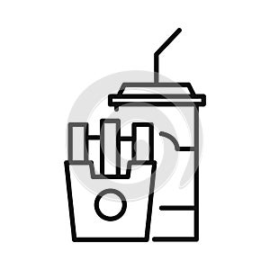 Fast Food Icon Black And White Illustration