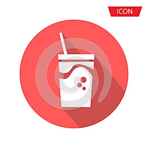 Fast Food icon Plastic glass icon isolated on background.