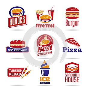 Fast food icon set