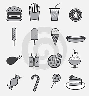 Fast food icon set , fast-food set 1