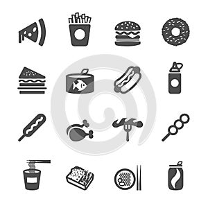 Fast food icon set, vector eps10 photo