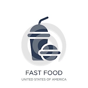 Fast food icon. Trendy flat vector Fast food icon on white background from United States of America collection