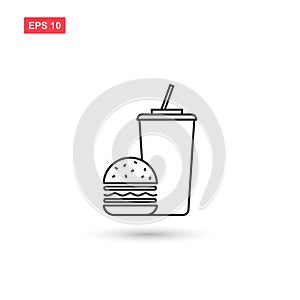 Fast food icon vector isolated 3