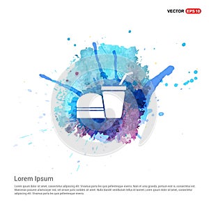 Fast Food Icon - Watercolor Background