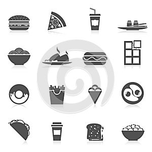 Fast Food Icons Black