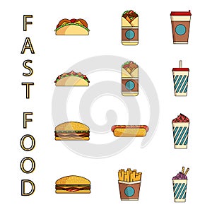 Fast Food icons set.