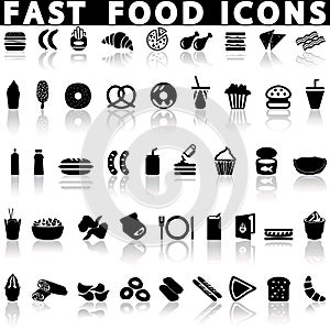 Fast food icons set.