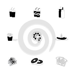 Fast food icons set