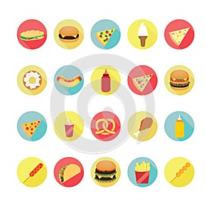 Fast food icons set. Illustration eps10
